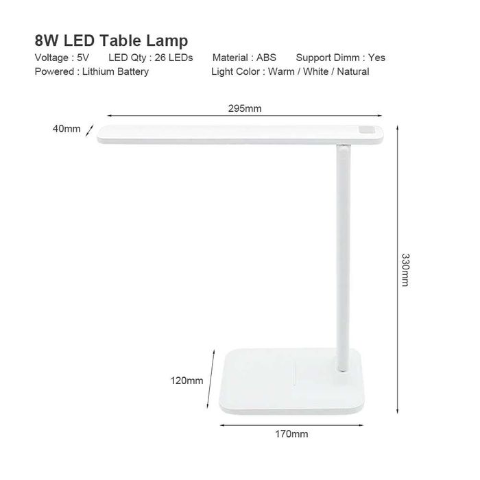 Намалена! Сгъваема лед лампа, защита на очите с тъч 3 цвята светлина,