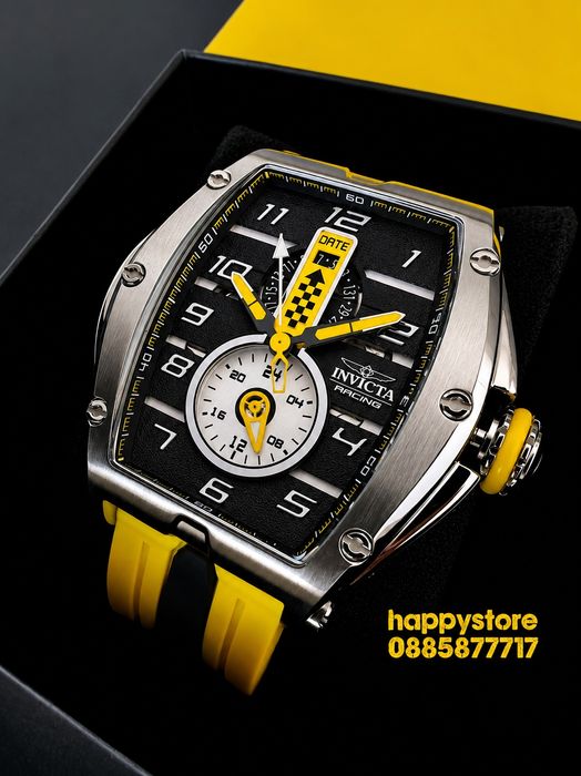 INVICTA Racing Monza Yellow steel 57mm, Инвикта нов ръчен часовник