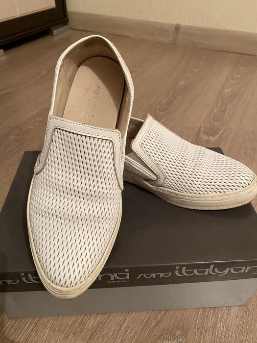 Слипоны кожанные