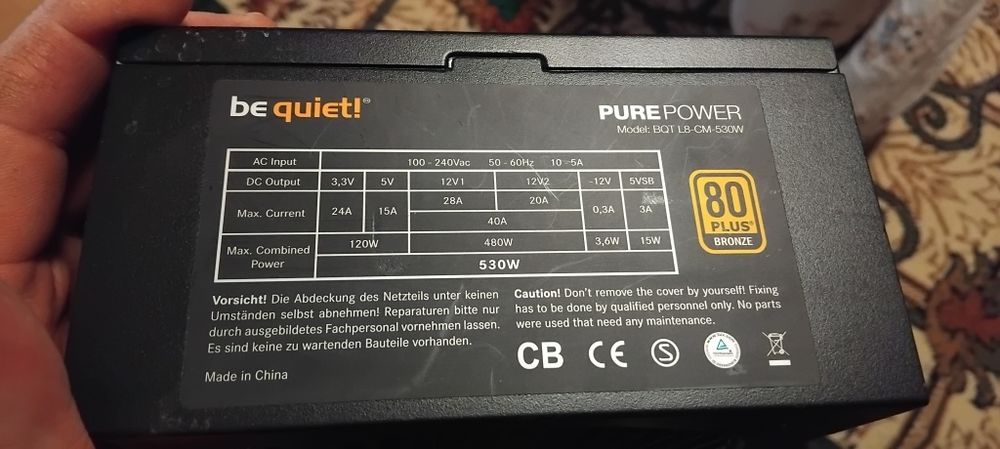 Sursa pc modulara be quiet 530w