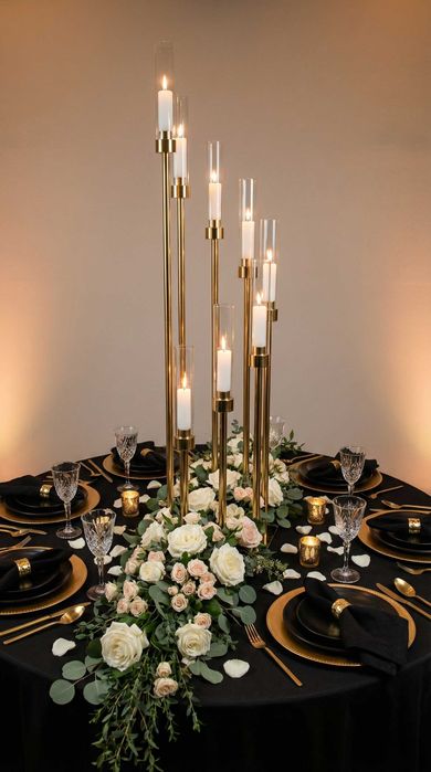 Închiriere suport flori/lumânări LED, platouri sticlă evenimente