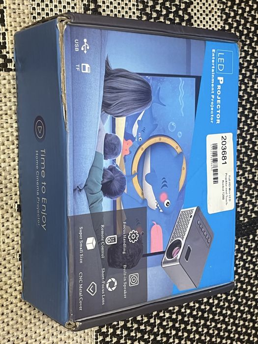 Videoproiector Mini LED T200 / UC26 Full HD 1080P HDMI USB TF Nou în cutie cu telecomandă