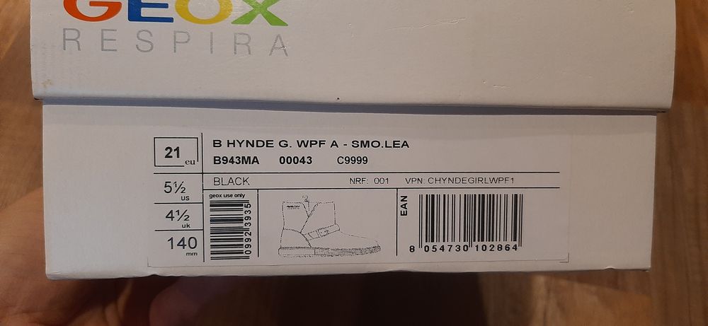 Нови зимни боти за момиче Geox, 21н