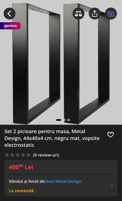 Vand picioare metalice pentru masa / banca