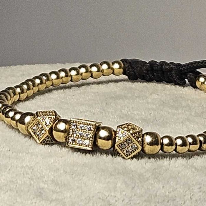 Bratara cu bile din aur galben 14K, 5.99 grame