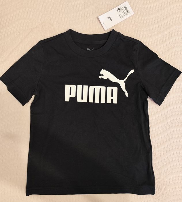 Tricou negru cu logo mărimea 128, unisex