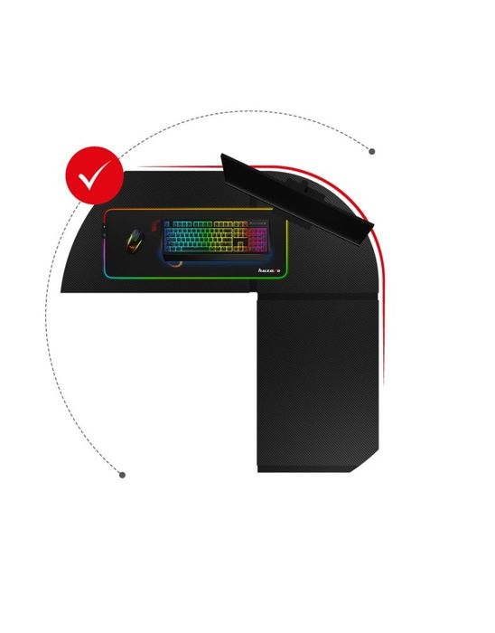 Birou gaming Hero6.0, Pentru Colț, Negru