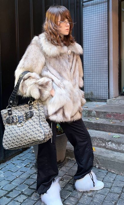 Шуба песец винтаж стильная