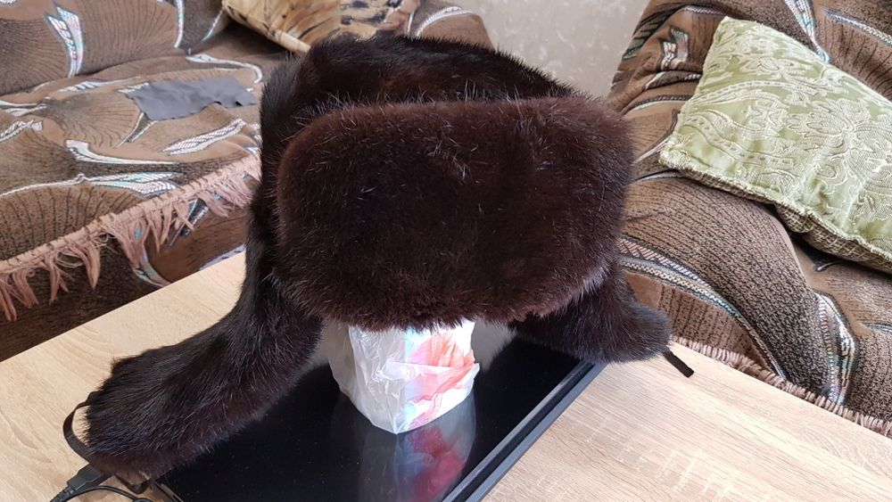 Шапка-ушанка норковая