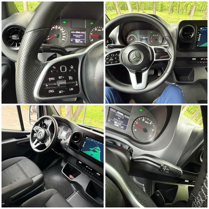 Mercedes Benz Sprinter 516 CDI 2019 2x Culisante Clima Navi Automat 7G 316 Cat B Mediu Black Edition