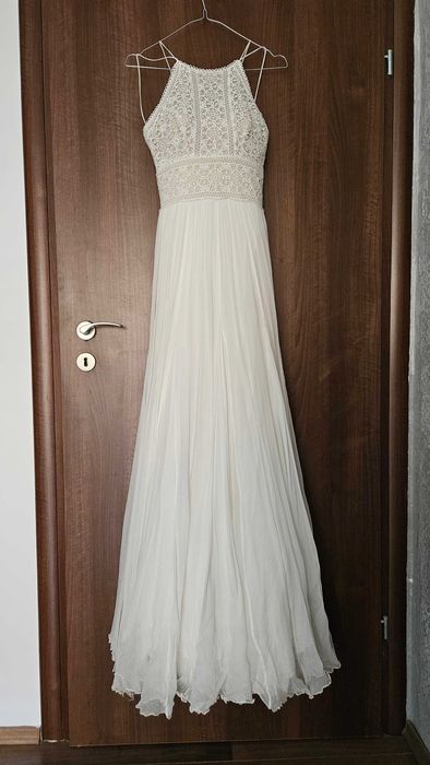 Rochie de mireasă Sophie - Divine Atelier, stil boho, mărimea S, mătase și dantelă