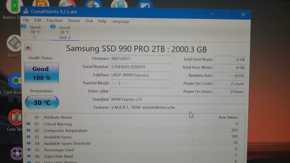 SSD Samsung 990 PRO 2TB PCI Express 4.0 x4 M.2 2280 , nou , original , 7450 MB/s
