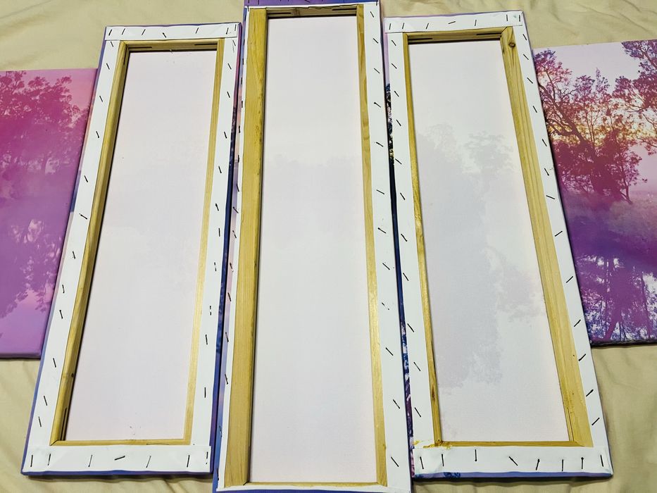 Tablou Multicanvas 7 Piese Peisaj Lacul violet, 70 × 140 cm