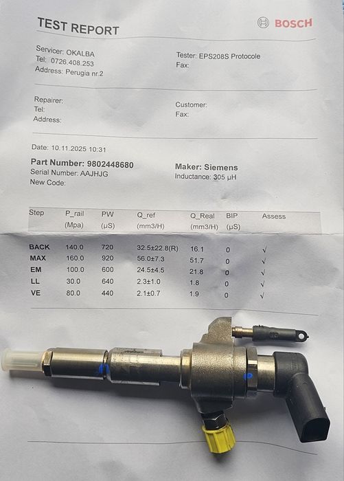 Injectoare reconditionate 9802448680 Ford 1.6 Hdi euro 5 euro 6 reparatii injectoare ford , 2 ani garanție