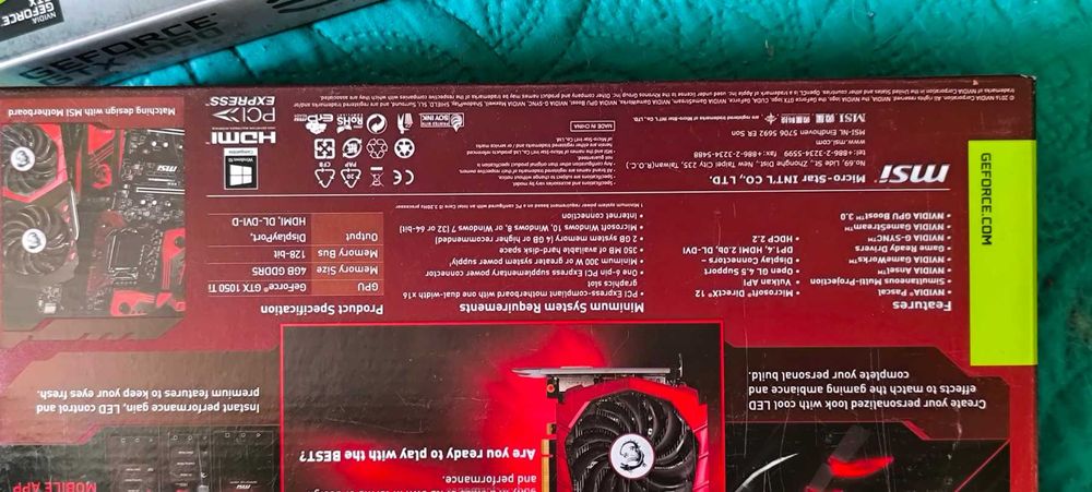 MSI GeForce GTX 1050 Ti Gaming X 4GB