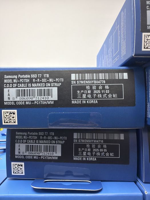 Ssd portabil extern Samsung T7 1tb 1050mbs nou sigilat original