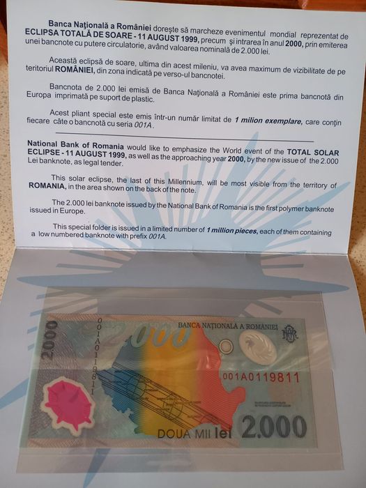 Bancnota 2000 ron eclipsa