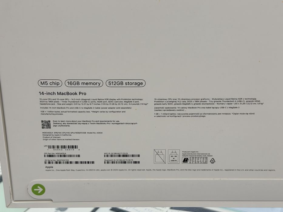 Apple Macbook Pro 14" M5 512GB НОВ!!!