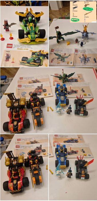 Lot 5 seturi LEGO Ninjago Dragons Rising (71828, 71829, 71810, 71864, 71840) + instrucțiuni