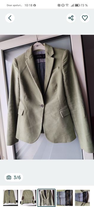 Zara sacou, blazer catifea XS