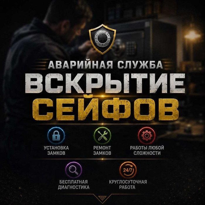 Аварийное вскрытие сейфов•открыть замок кодовый•ремонт замков•двери