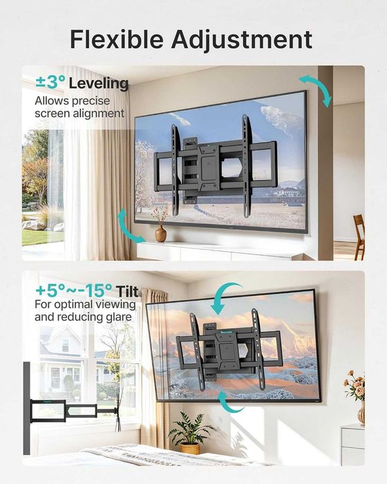 Pegzone поставка за телевизор/монитор (стенен монтаж), 37–86”, VESA до 600x400, удължена 975 мм, товар до 50 кг