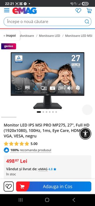 Vând aparat foto Fujifilm, Monitor Dell P2725H