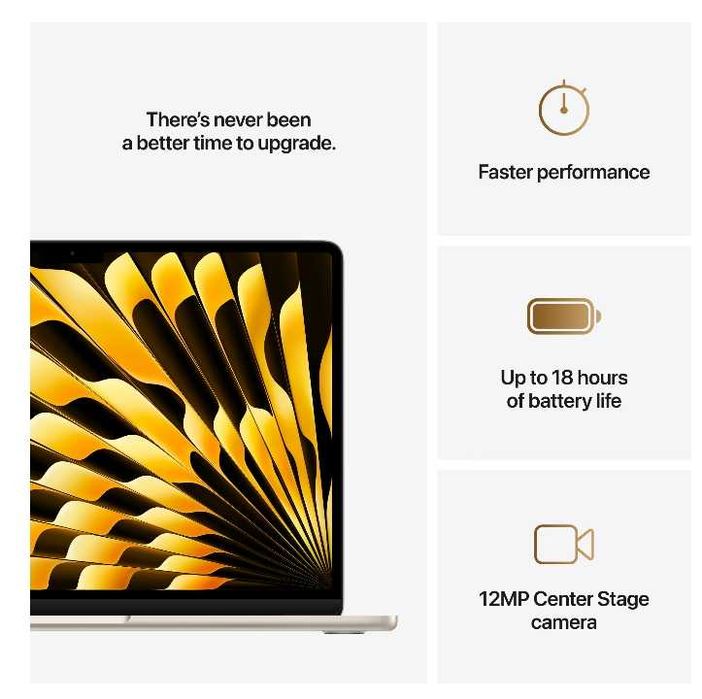 Apple MacBook Air 13", M4, 10 nuc. CPU 8 nuc. GPU, 16/256GB, Starlight