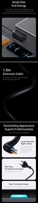 Baseus 100W GaN³ Pro 2U+2C Charger Desktop Laptop Fast Charger 4 in 1