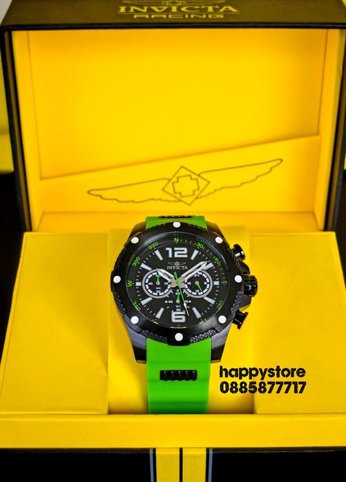 INVICTA Axis Black/Green 50mm, Инвикта нов ръчен часовник