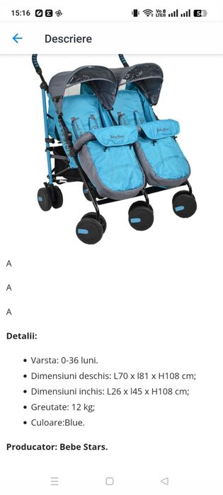 Căruț sport gemeni