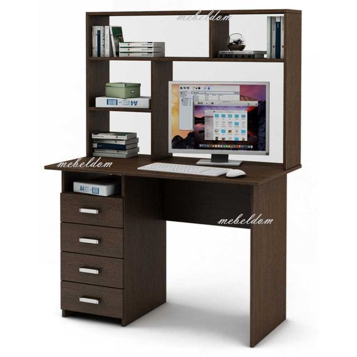 Бюро 110см. с надстройка и 4 чекмеджета(код-1123)