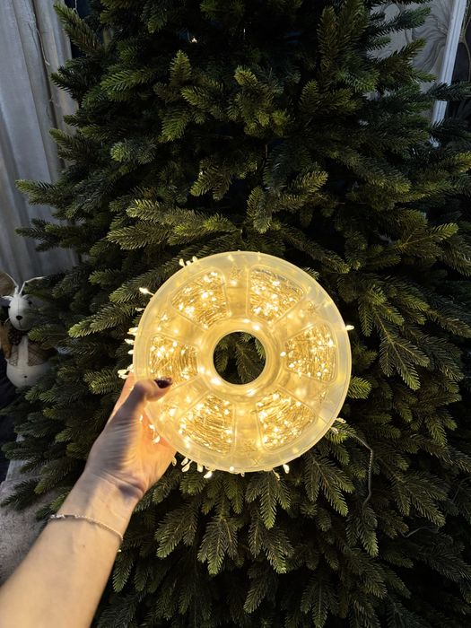 Трендовая гирлянда роса мишура хвойная лапа