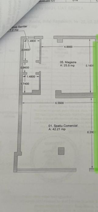 Inchiriez spatiul comercial 80m2