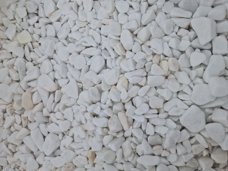 Piatra decorativa de gradina alba si multicolora