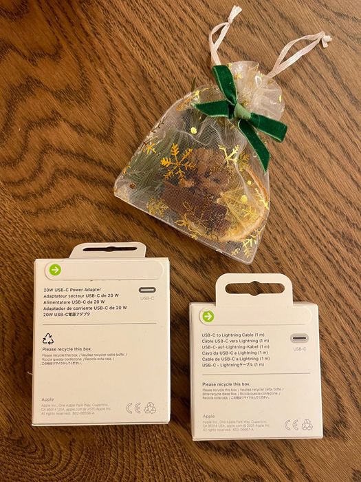 Set Nou Apple USB-C 20W Power Adapter + Cablu Lightning (Sigilate)