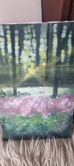 Нарисувана картина горски пейзаж