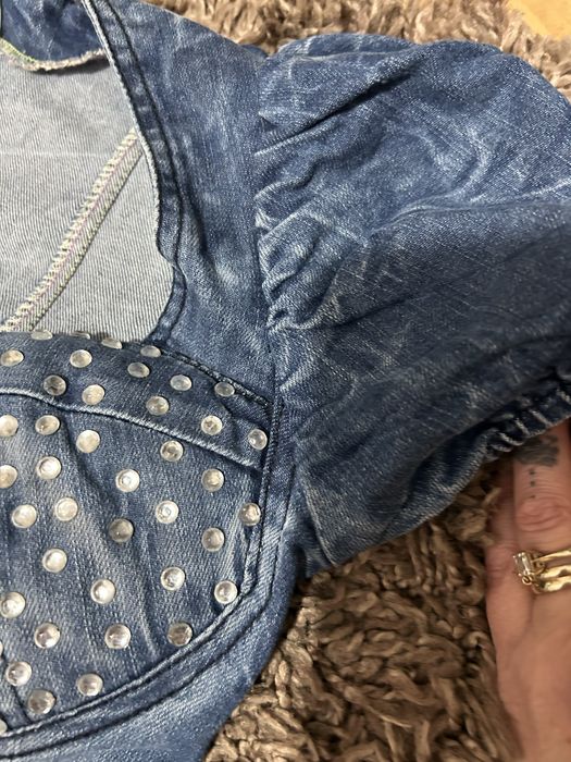 Doua Salopete denim  Mexton push-up& cristale si Foggy