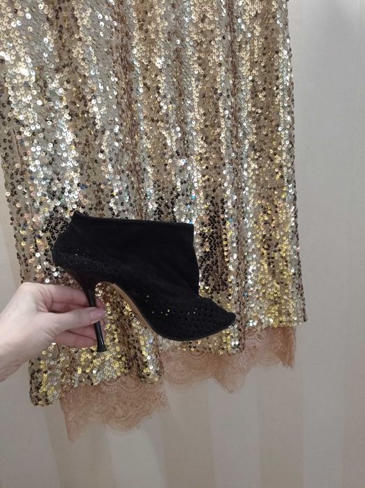 Платье пайетки золото
