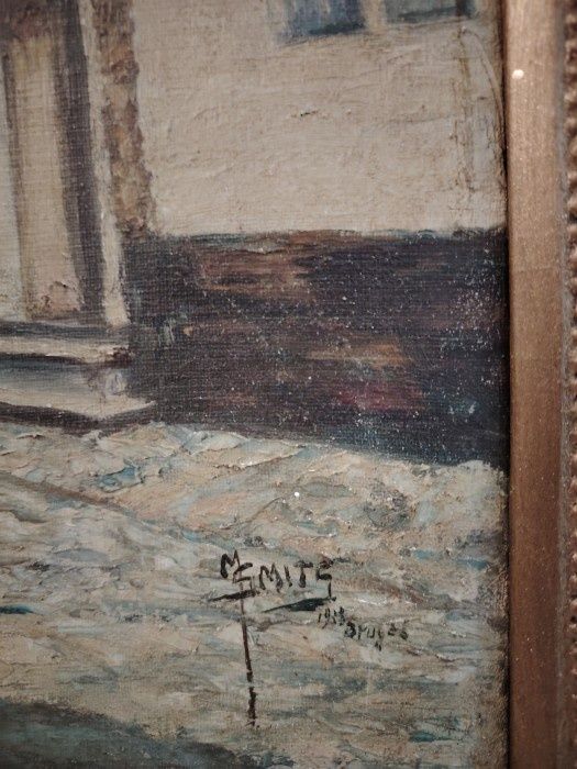 Ulei pe pânză o lucrare de dimensiuni mari semnata încadrată într-o ra