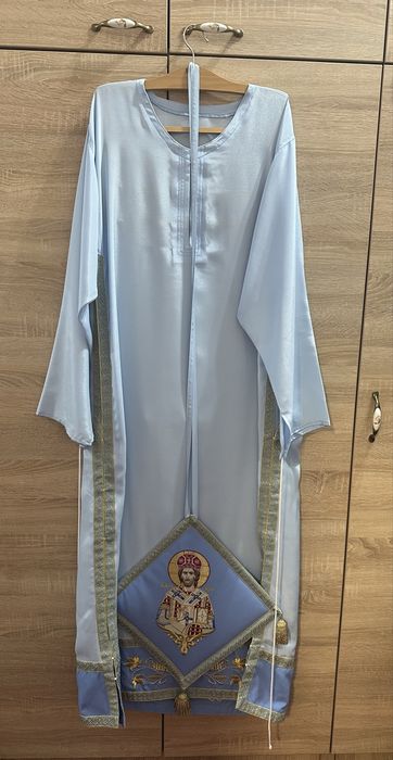Veșminte preoțești ortodoxe complete – albastru, broderie aurie și argintie
