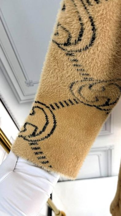 Луксозен топъл кардиган Gucci с качулка – ангора/кашмир/вълна, нов