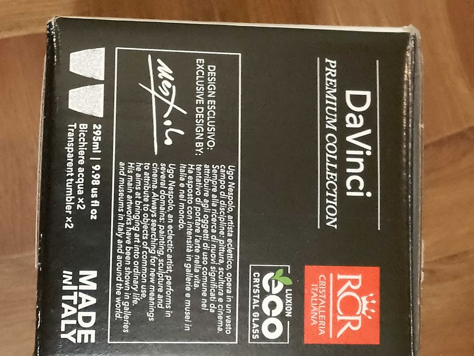 Set 2 pahare Eco-Crystal 295 ml DA VINCI RCR CRISTALLERIA ITALIANA