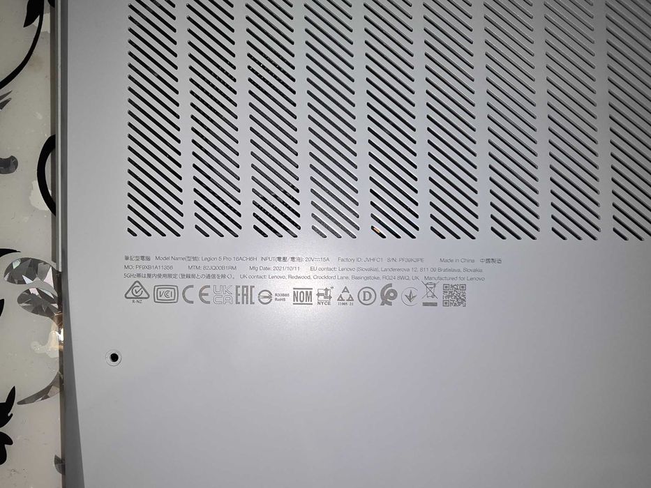 DEFECT - Laptop Lenovo Gaming 16'' Legion 5 Pro 16ACH6H