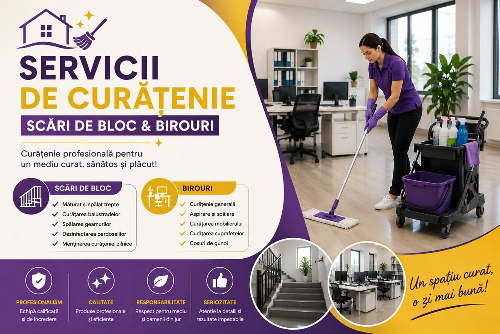 Servicii de Curățenie Scări de Bloc-Birouri