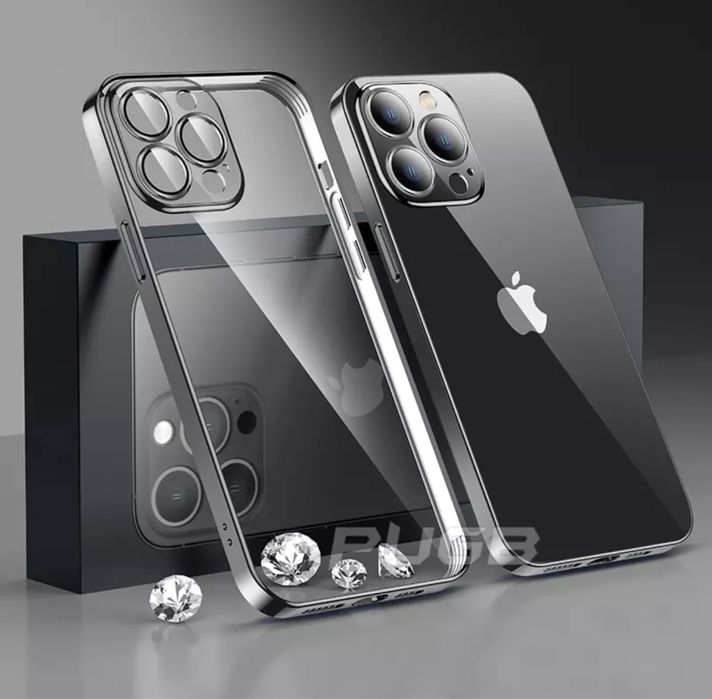 Husa Silicon Steel Frame Clara Camera Protect phone 13 14 PRO MAX PLUS