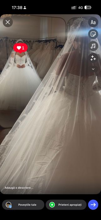 Vand Rochie de mireasa si pantofi marima 38 Arianna Karen