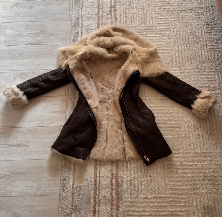 Дубленка с капюшеном Турция