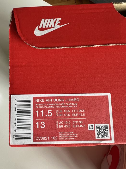 NIKE AIR DUNK Jumbo Limited 11.5 US/45.5 EU/10.5 UK