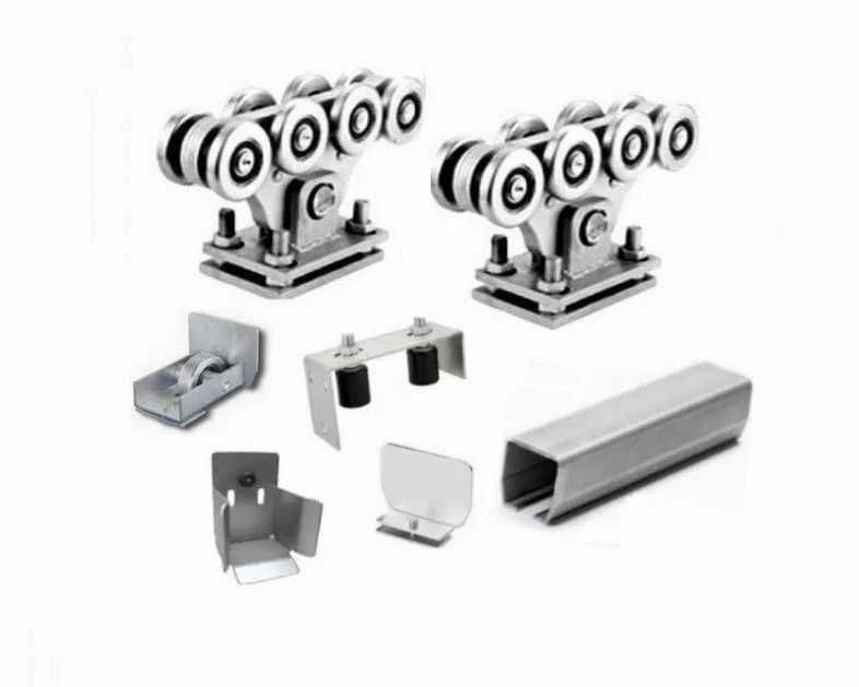 Kit poarta autoportanta in consola cu 8 role, sina galvanizata 70x60mm